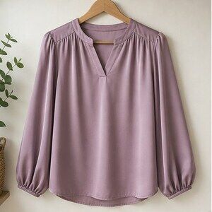 Mauve Tie Neck Blouse